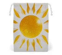 FHESDCW Abstract Art Golden Sunlight Drawstring Bag Canvas, Reusable Travel Jewelry Pouches, Washable Storage Bags for Gift, Candy, Cosmetics 20 * 25cm