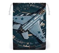 FHESDCW Air Force Fighter Jet Drawstring Bag Canvas, Reusable Travel Jewelry Pouches, Washable Storage Bags for Gift, Candy, Cosmetics 12 * 18cm