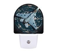 FHESDCW Air Force Fighter Jet Night Lights Plug Into Wall, LED Nightlights Auto On/Off Dusk to Dawn Sensor, Energy Efficient Night Lamp Soft Glow for Hallway Bedroom Bathroom Kitchen, 0.5W
