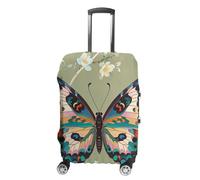 FHESDCW Ancient Butterfly Luggage Covers for Suitcases, Washable Travel Accessories, Anti-Scratch & Dust Protection Suitcase Cover Protector Fits 19-32 Inch Luggage, Style, M, Classic