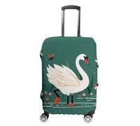FHESDCW Ancient Flower Swan Luggage Covers for Suitcases, Washable Travel Accessories, Anti-Scratch & Dust Protection Suitcase Cover Protector Fits 19-32 Inch Luggage, style, Small, Classic
