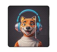 FHESDCW Animal Portrait Headphones Picnic Blanket with Zippered Tote Bag, Waterproof Portable Outdoor Blanket, Lightweight Foldable Outdoor Mat for Beach, Camping, Park, 150x150cm