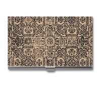 FHESDCW Antique Background Printing Business Card Holder for Men & Women, Professional Card Case with Buckle Style Shut, Compact And Portable Metal Case for Office Workers, style, One Size, Classic