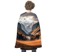FHESDCW Autumn Rainy in The Valley Halloween Cape Unisex, Reversible Satin Cloak for Cosplay, Christmas, Halloween Party