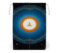 FHESDCW Balance Point of Cosmic Culture Drawstring Bag Canvas, Reusable Travel Jewelry Pouches, Washable Storage Bags for Gift, Candy, Cosmetics 12 * 18cm