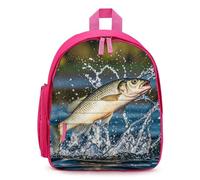 FHESDCW Big Mouth Bass Bites Bait Backpack for Men Women, Durable Small Bookbag Lightweight Daypack for Travel, Hiking, Pink-style, One Size, Daypack Backpacks