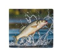 FHESDCW Big Mouth Bass Bites Bait Wallet Elegant Leather Wallets with ID Window & 2 Card Slots, Slim Bifold Wallet for Men Women