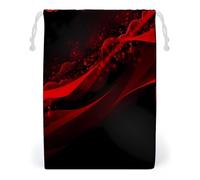 FHESDCW Black And Red Background Drawstring Bag Canvas, Reusable Travel Jewelry Pouches, Washable Storage Bags for Gift, Candy, Cosmetics 20 * 25cm