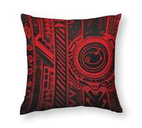 FHESDCW Black and Red Pillow Cover, Soft Pillow Covers - Hidden Zipper Closure, Standard Square 24"x24" Pillowcases, Decorative Cushion Cases for Couch, Sofa, Outdoor