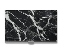 FHESDCW Black And White Marble Business Card Holder for Men & Women, Professional Card Case with Buckle Style Shut, Compact And Portable Metal Case for Office Workers, style, One Size, Classic
