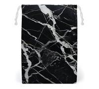 FHESDCW Black And White Marble Drawstring Bag Canvas, Reusable Travel Jewelry Pouches, Washable Storage Bags for Gift, Candy, Cosmetics 12 * 18cm