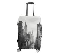 FHESDCW Black And White New York Luggage Covers for Suitcases, Washable Travel Accessories, Anti-Scratch & Dust Protection Suitcase Cover Protector Fits 19-32 Inch Luggage, style, M, Classic