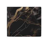 FHESDCW Black Gold Marble Wallet Elegant Leather Wallets with ID Window & 2 Card Slots, Slim Bifold Wallet for Men Women