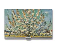 FHESDCW Blooming Apricot Trees Business Card Holder for Men & Women, Professional Card Case with Buckle Style Shut, Compact And Portable Metal Case for Office Workers, style, One Size, Classic