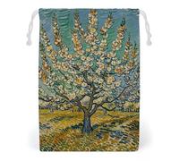 FHESDCW Blooming Apricot Trees Drawstring Bag Canvas, Reusable Travel Jewelry Pouches, Washable Storage Bags for Gift, Candy, Cosmetics 20 * 25cm