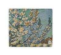 FHESDCW Blooming Apricot Trees Wallet Elegant Leather Wallets with ID Window & 2 Card Slots, Slim Bifold Wallet for Men Women