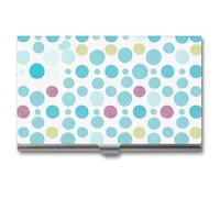 FHESDCW Blue Polka Dot Pattern Business Card Holder for Men & Women, Professional Card Case with Buckle Style Shut, Compact And Portable Metal Case for Office Workers, style, One Size, Classic