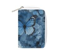 FHESDCW Blue Rose Leather Card Bag Credit Card Holder Zipper Wallet With 20 Card Slots Slim Wallet Debit Card Protector Organizer Case, style, 16x11.5cm