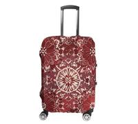 FHESDCW Bohemian Style Deep Red Flowers Luggage Covers for Suitcases, Washable Travel Accessories, Anti-Scratch & Dust Protection Suitcase Cover Protector Fits 19-32 Inch Luggage, Style, L, Classic
