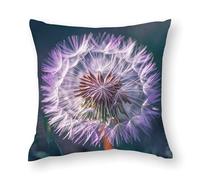 FHESDCW Botany Dandelion Purple Pillow Cover, Soft Pillow Covers - Hidden Zipper Closure, Standard Square 17"x17" Pillowcases, Decorative Cushion Cases for Couch, Sofa, Outdoor
