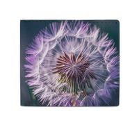 FHESDCW Botany Dandelion Purple Wallet Elegant Leather Wallets with ID Window & 2 Card Slots, Slim Bifold Wallet for Men Women