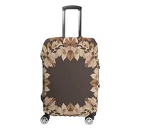 FHESDCW Brown Aesthetic Floral Wreath Luggage Covers for Suitcases, Washable Travel Accessories, Anti-Scratch & Dust Protection Suitcase Cover Protector Fits 19-32 Inch Luggage, Style, XL, Classic