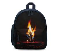 FHESDCW Burning Red Flames Backpack for Men Women, Durable Small Bookbag Lightweight Daypack for Travel, Hiking, Blue-style, One Size, Daypack Backpacks