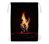 FHESDCW Burning Red Flames Drawstring Bag Canvas, Reusable Travel Jewelry Pouches, Washable Storage Bags for Gift, Candy, Cosmetics 20 * 25cm