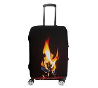 FHESDCW Burning Red Flames Luggage Covers for Suitcases, Washable Travel Accessories, Anti-Scratch & Dust Protection Suitcase Cover Protector Fits 19-32 Inch Luggage, Style, XL, Classic