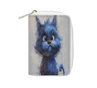 FHESDCW Cartoon Blue Cat Leather Card Bag Credit Card Holder Zipper Wallet With 20 Card Slots Slim Wallet Debit Card Protector Organizer Case, style, 16x11.5cm