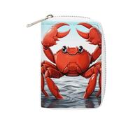 FHESDCW Cartoon Crab Leather Card Bag Credit Card Holder Zipper Wallet With 20 Card Slots Slim Wallet Debit Card Protector Organizer Case, style, 16x11.5cm