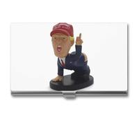 FHESDCW Cartoon President Business Card Holder for Men & Women, Professional Card Case with Buckle Style Shut, Compact And Portable Metal Case for Office Workers, style, One Size, Classic