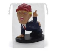 FHESDCW Cartoon President Drawstring Bag Canvas, Reusable Travel Jewelry Pouches, Washable Storage Bags for Gift, Candy, Cosmetics 12 * 18cm