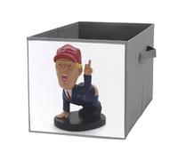FHESDCW Cartoon President Foldable Storage Box with Handles, Durable Oxford Storage Cubes, 1PCS Collapsible Closet Organizer for Home, Shelf, Office, Travel