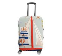 FHESDCW Cartoon Sailing Boat Luggage Covers for Suitcases, Washable Travel Accessories, Anti-Scratch & Dust Protection Suitcase Cover Protector Fits 19-32 Inch Luggage, Style, L, Classic