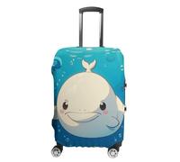 FHESDCW Cartoon White Whale Luggage Covers for Suitcases, Washable Travel Accessories, Anti-Scratch & Dust Protection Suitcase Cover Protector Fits 19-32 Inch Luggage, Style, S, Classic
