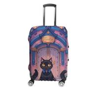 FHESDCW Cat And Magic Castle Gate Luggage Covers for Suitcases, Washable Travel Accessories, Anti-Scratch & Dust Protection Suitcase Cover Protector Fits 19-32 Inch Luggage, Style, S, Classic