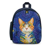 FHESDCW Cat Looking at Stars Backpack for Men Women, Durable Small Bookbag Lightweight Daypack for Travel, Hiking, Blue-style, One Size, Daypack Backpacks