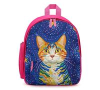 FHESDCW Cat Looking at Stars Backpack for Men Women, Durable Small Bookbag Lightweight Daypack for Travel, Hiking, Pink-style, One Size, Daypack Backpacks