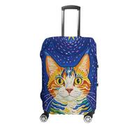 FHESDCW Cat Looking at Stars Luggage Covers for Suitcases, Washable Travel Accessories, Anti-Scratch & Dust Protection Suitcase Cover Protector Fits 19-32 Inch Luggage, Style, L, Classic