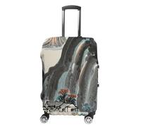 FHESDCW Chinese Landscape Painting Luggage Covers for Suitcases, Washable Travel Accessories, Anti-Scratch & Dust Protection Suitcase Cover Protector Fits 19-32 Inch Luggage, style, M, Classic