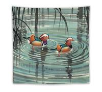 FHESDCW Chinese Style Mandarin Ducks Tapestry for Bedroom Aesthetic - Lightweight Wall Hanging Backdrop Vintage Wall Art Tapestry Easy to Hang for Living Room Dorm Home Decor 60"x60"