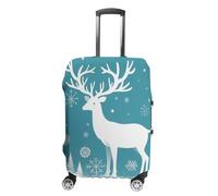 FHESDCW Christmas Deer And Snowflakes Luggage Covers for Suitcases, Washable Travel Accessories, Anti-Scratch & Dust Protection Suitcase Cover Protector Fits 19-32 Inch Luggage, Style, XL, Classic