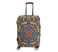 FHESDCW Circular Mandala Luggage Covers for Suitcases, Washable Travel Accessories, Anti-Scratch & Dust Protection Suitcase Cover Protector Fits 19-32 Inch Luggage, Style, XL, Classic