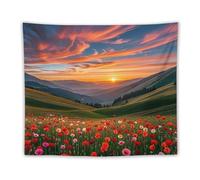 FHESDCW Cloud Garden at Sunset Tapestry for Bedroom Aesthetic - Lightweight Wall Hanging Backdrop Vintage Wall Art Tapestry Easy to Hang for Living Room Dorm Home Decor 50"x60"