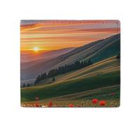 FHESDCW Cloud Garden at Sunset Wallet Elegant Leather Wallets with ID Window & 2 Card Slots, Slim Bifold Wallet for Men Women