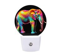 FHESDCW Colorful Elephants Night Lights Plug Into Wall, LED Nightlights Auto On/Off Dusk to Dawn Sensor, Energy Efficient Night Lamp Soft Glow for Hallway Bedroom Bathroom Kitchen, 0.5W