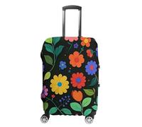FHESDCW Colorful Flowers And Leaves Luggage Covers for Suitcases, Washable Travel Accessories, Anti-Scratch & Dust Protection Suitcase Cover Protector Fits 19-32 Inch Luggage, Style, S, Classic