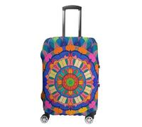 FHESDCW Colorful Mandala Luggage Covers for Suitcases, Washable Travel Accessories, Anti-Scratch & Dust Protection Suitcase Cover Protector Fits 19-32 Inch Luggage, Style, S, Classic
