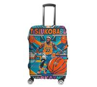 FHESDCW Cool Basketball Theme Luggage Covers for Suitcases, Washable Travel Accessories, Anti-Scratch & Dust Protection Suitcase Cover Protector Fits 19-32 Inch Luggage, Style, M, Classic